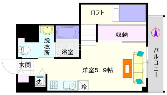 大阪市浪速区久保吉(南海汐見橋線芦原町駅)のマンション間取 大阪市浪速区久保吉(南海汐見橋線芦原町駅)のマンション間取