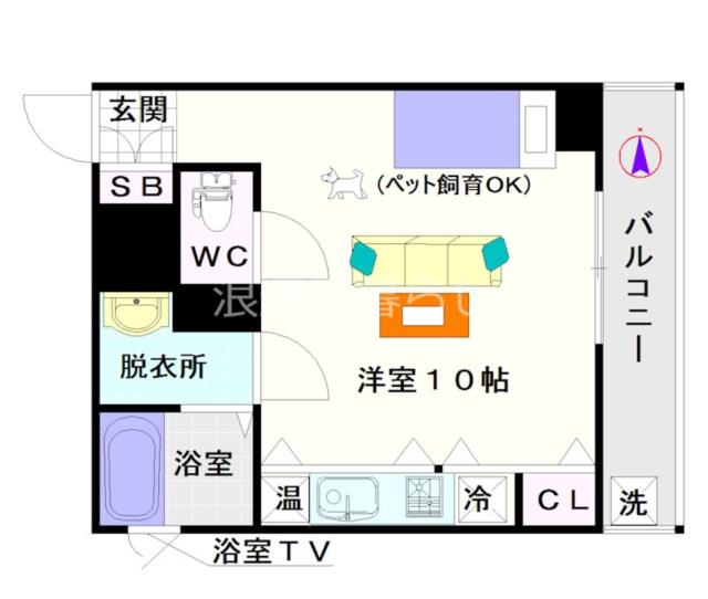 大阪市浪速区戎本町(南海高野線今宮戎駅)のマンション間取 大阪市浪速区戎本町(南海高野線今宮戎駅)のマンション間取