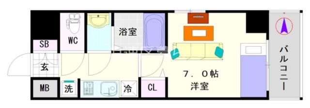 大阪市浪速区日本橋東(大阪メトロ堺筋線恵美須町駅)のマンション間取 大阪市浪速区日本橋東(大阪メトロ堺筋線恵美須町駅)のマンション間取