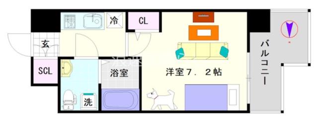 大阪市浪速区日本橋東(大阪メトロ堺筋線恵美須町駅)のマンション間取 大阪市浪速区日本橋東(大阪メトロ堺筋線恵美須町駅)のマンション間取