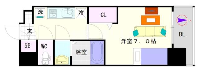 大阪市浪速区敷津西(大阪メトロ四つ橋線大国町駅)の分譲賃貸マンション間取 大阪市浪速区敷津西(大阪メトロ四つ橋線大国町駅)の分譲賃貸マンション間取