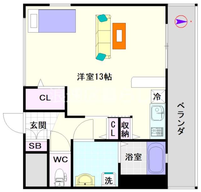 大阪市浪速区幸町(阪神なんば線桜川駅)のマンション間取 大阪市浪速区幸町(阪神なんば線桜川駅)のマンション間取