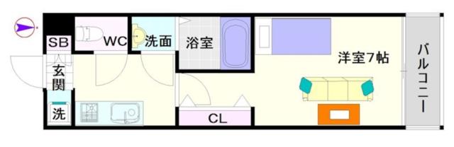 大阪市浪速区敷津西(大阪メトロ御堂筋線大国町駅)のマンション間取 大阪市浪速区敷津西(大阪メトロ御堂筋線大国町駅)のマンション間取