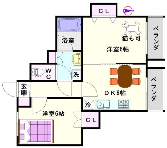 大阪市浪速区敷津西(大阪メトロ御堂筋線大国町駅)のマンション間取 大阪市浪速区敷津西(大阪メトロ御堂筋線大国町駅)のマンション間取