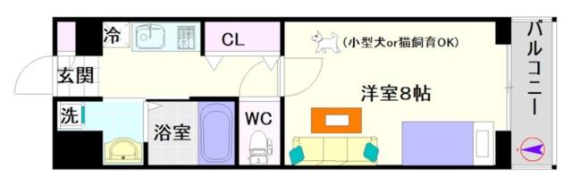大阪市浪速区幸町(阪神なんば線桜川駅)のマンション間取 大阪市浪速区幸町(阪神なんば線桜川駅)のマンション間取