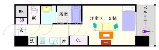 大阪市浪速区大国(大阪メトロ御堂筋線大国町駅)のマンション間取 大阪市浪速区大国(大阪メトロ御堂筋線大国町駅)のマンション間取