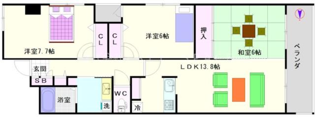 大阪市浪速区塩草(JR大阪環状線芦原橋駅)の分譲賃貸マンション間取 大阪市浪速区塩草(JR大阪環状線芦原橋駅)の分譲賃貸マンション間取