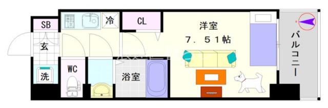 大阪市浪速区大国(JR大阪環状線今宮駅)の分譲賃貸マンション間取 大阪市浪速区大国(JR大阪環状線今宮駅)の分譲賃貸マンション間取