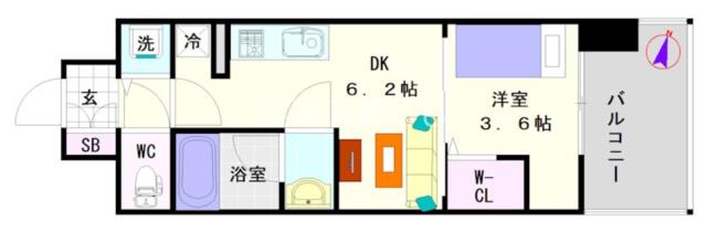 大阪市浪速区敷津東(大阪メトロ御堂筋線大国町駅)のマンション間取 大阪市浪速区敷津東(大阪メトロ御堂筋線大国町駅)のマンション間取