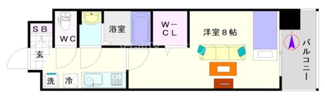 大阪市浪速区敷津西(大阪メトロ御堂筋線大国町駅)のマンション間取 大阪市浪速区敷津西(大阪メトロ御堂筋線大国町駅)のマンション間取