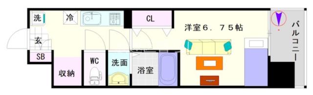 大阪市浪速区敷津西(大阪メトロ御堂筋線大国町駅)のマンション間取 大阪市浪速区敷津西(大阪メトロ御堂筋線大国町駅)のマンション間取