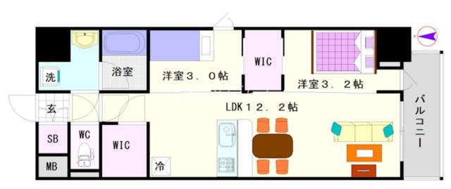 大阪市浪速区桜川(JR大和路線JR難波駅)のマンション間取 大阪市浪速区桜川(JR大和路線JR難波駅)のマンション間取