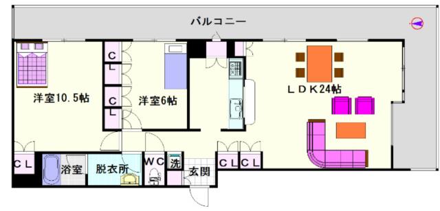 大阪市浪速区幸町(大阪メトロ千日前線桜川駅)のマンション間取 大阪市浪速区幸町(大阪メトロ千日前線桜川駅)のマンション間取
