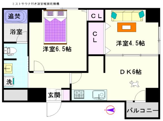 大阪市浪速区元町(大阪メトロ御堂筋線大国町駅)のマンション間取 大阪市浪速区元町(大阪メトロ御堂筋線大国町駅)のマンション間取