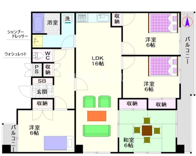 大阪市浪速区敷津東(南海高野線今宮戎駅)のマンション間取 大阪市浪速区敷津東(南海高野線今宮戎駅)のマンション間取