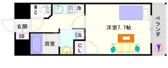大阪市浪速区幸町(大阪メトロ千日前線桜川駅)のマンション間取 大阪市浪速区幸町(大阪メトロ千日前線桜川駅)のマンション間取