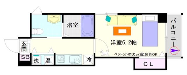 大阪市浪速区日本橋西(南海本線難波駅)のマンション間取 大阪市浪速区日本橋西(南海本線難波駅)のマンション間取