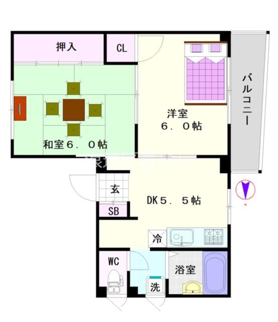 大阪市浪速区恵美須西(JR大阪環状線新今宮駅)のマンション間取 大阪市浪速区恵美須西(JR大阪環状線新今宮駅)のマンション間取