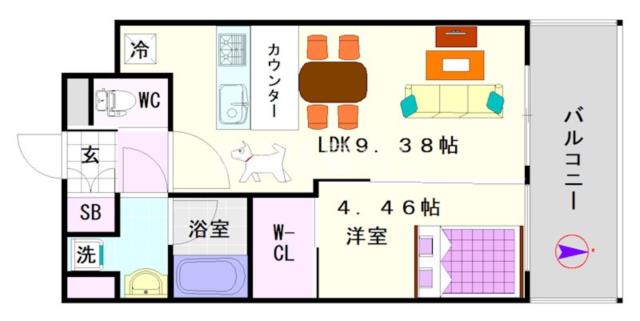 大阪市浪速区塩草(JR大阪環状線芦原橋駅)のマンション間取 大阪市浪速区塩草(JR大阪環状線芦原橋駅)のマンション間取