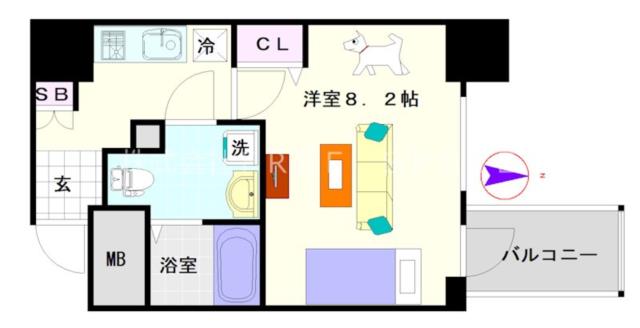 大阪市浪速区恵美須西(大阪メトロ堺筋線恵美須町駅)の分譲賃貸マンション間取 大阪市浪速区恵美須西(大阪メトロ堺筋線恵美須町駅)の分譲賃貸マンション間取