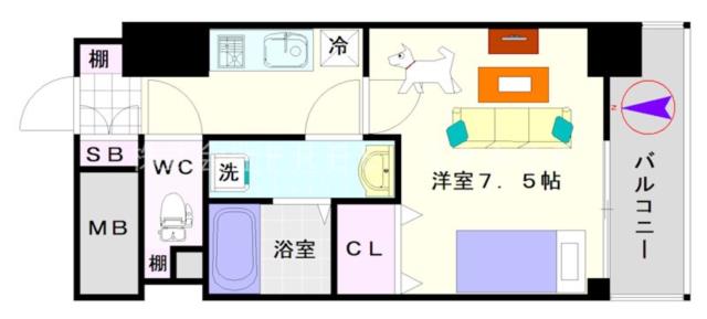大阪市浪速区恵美須西(大阪メトロ堺筋線恵美須町駅)の分譲賃貸マンション間取 大阪市浪速区恵美須西(大阪メトロ堺筋線恵美須町駅)の分譲賃貸マンション間取