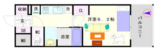 大阪市浪速区敷津東(大阪メトロ御堂筋線大国町駅)の分譲賃貸マンション間取 大阪市浪速区敷津東(大阪メトロ御堂筋線大国町駅)の分譲賃貸マンション間取
