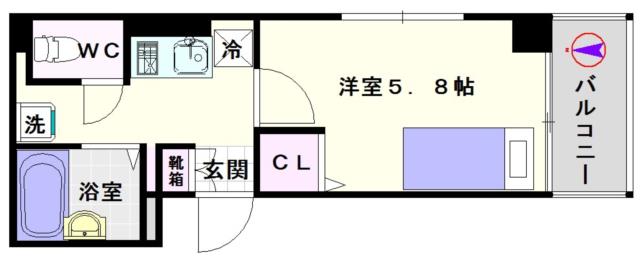 大阪市浪速区恵美須西(南海高野線今宮戎駅)のマンション間取 大阪市浪速区恵美須西(南海高野線今宮戎駅)のマンション間取