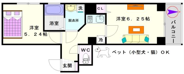 大阪市浪速区難波中(南海本線難波駅)のマンション間取 大阪市浪速区難波中(南海本線難波駅)のマンション間取