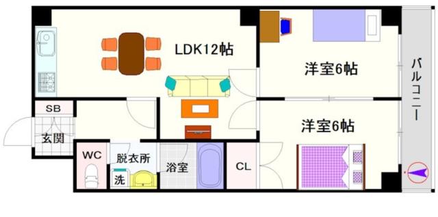 大阪市浪速区恵美須東(大阪メトロ堺筋線恵美須町駅)のマンション間取 大阪市浪速区恵美須東(大阪メトロ堺筋線恵美須町駅)のマンション間取