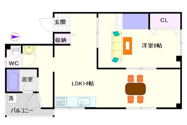 大阪市浪速区塩草(南海汐見橋線芦原町駅)のマンション間取 大阪市浪速区塩草(南海汐見橋線芦原町駅)のマンション間取