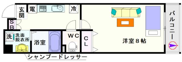 大阪市浪速区戎本町(大阪メトロ御堂筋線大国町駅)のマンション間取 大阪市浪速区戎本町(大阪メトロ御堂筋線大国町駅)のマンション間取
