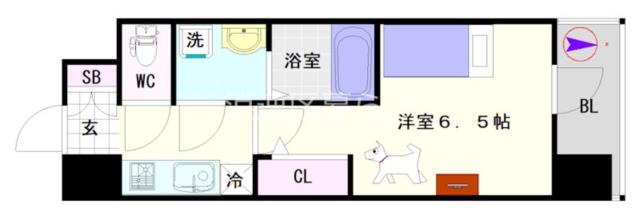 大阪市浪速区稲荷(JR大和路線JR難波駅)の分譲賃貸マンション間取 大阪市浪速区稲荷(JR大和路線JR難波駅)の分譲賃貸マンション間取