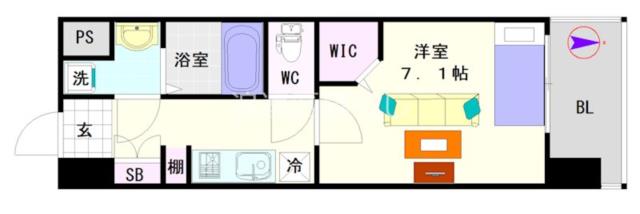 大阪市浪速区幸町(大阪メトロ千日前線桜川駅)の分譲賃貸マンション間取 大阪市浪速区幸町(大阪メトロ千日前線桜川駅)の分譲賃貸マンション間取