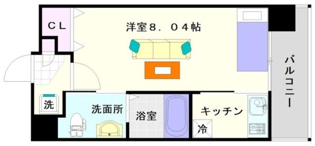 大阪市浪速区恵美須西(大阪メトロ堺筋線恵美須町駅)のマンション間取 大阪市浪速区恵美須西(大阪メトロ堺筋線恵美須町駅)のマンション間取