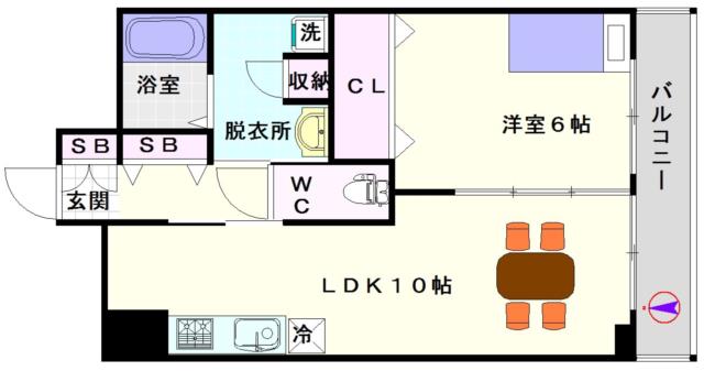 大阪市浪速区稲荷(大阪メトロ千日前線桜川駅)のマンション間取 大阪市浪速区稲荷(大阪メトロ千日前線桜川駅)のマンション間取