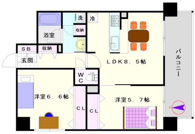 大阪市浪速区稲荷(大阪メトロ千日前線桜川駅)のマンション間取 大阪市浪速区稲荷(大阪メトロ千日前線桜川駅)のマンション間取