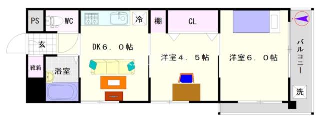 大阪市浪速区戎本町(JR大阪環状線新今宮駅)の分譲賃貸マンション間取 大阪市浪速区戎本町(JR大阪環状線新今宮駅)の分譲賃貸マンション間取