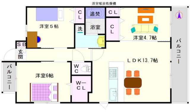 大阪市浪速区日本橋東(大阪メトロ堺筋線恵美須町駅)のマンション間取 大阪市浪速区日本橋東(大阪メトロ堺筋線恵美須町駅)のマンション間取