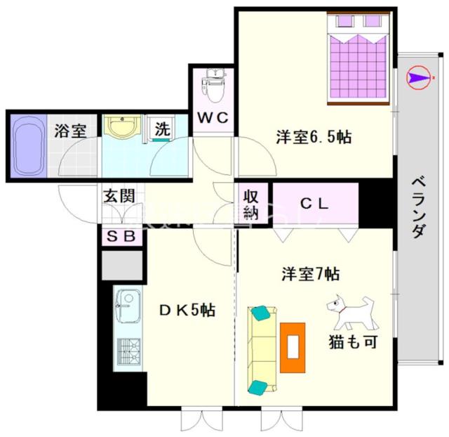 大阪市浪速区敷津西(大阪メトロ御堂筋線大国町駅)のマンション間取 大阪市浪速区敷津西(大阪メトロ御堂筋線大国町駅)のマンション間取