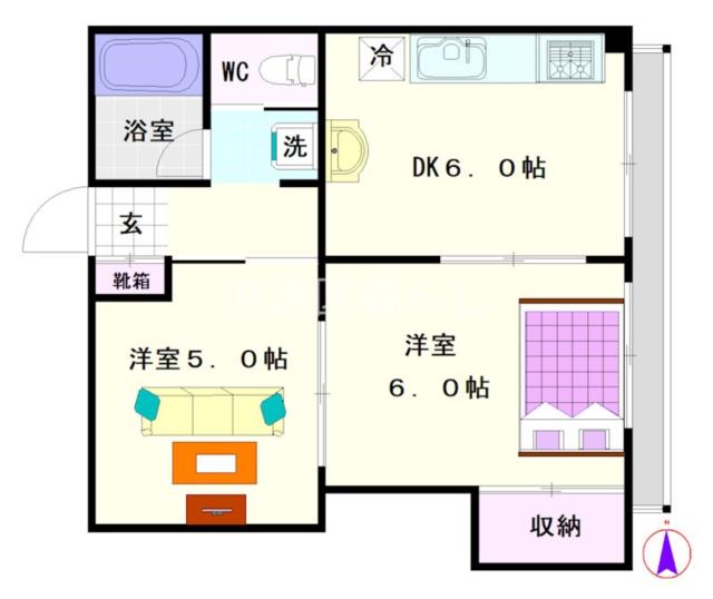 大阪市浪速区敷津西(大阪メトロ御堂筋線大国町駅)のマンション間取 大阪市浪速区敷津西(大阪メトロ御堂筋線大国町駅)のマンション間取
