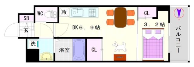 大阪市浪速区日本橋東(大阪メトロ堺筋線恵美須町駅)のマンション間取 大阪市浪速区日本橋東(大阪メトロ堺筋線恵美須町駅)のマンション間取