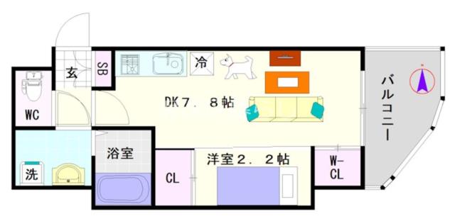 大阪市浪速区日本橋東(大阪メトロ堺筋線恵美須町駅)のマンション間取 大阪市浪速区日本橋東(大阪メトロ堺筋線恵美須町駅)のマンション間取