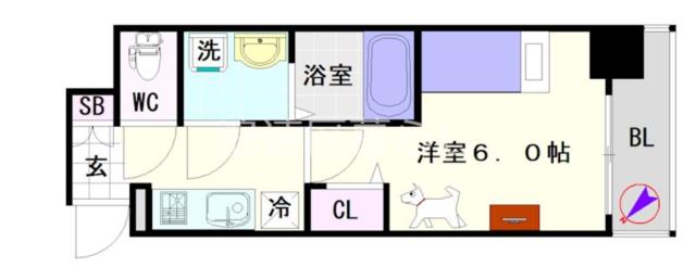 大阪市浪速区大国(JR大阪環状線今宮駅)の分譲賃貸マンション間取 大阪市浪速区大国(JR大阪環状線今宮駅)の分譲賃貸マンション間取