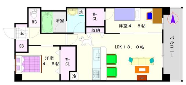 大阪市浪速区木津川(大阪メトロ千日前線桜川駅)のマンション間取 大阪市浪速区木津川(大阪メトロ千日前線桜川駅)のマンション間取