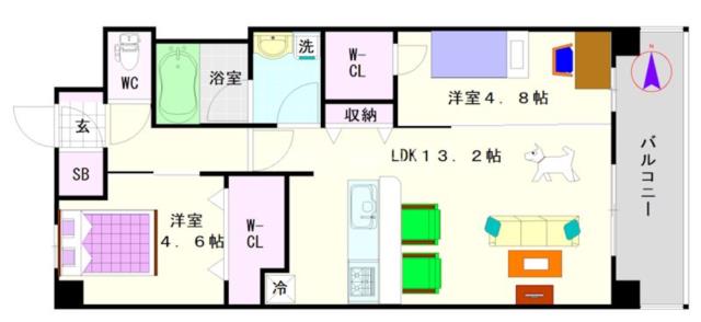 大阪市浪速区木津川(大阪メトロ千日前線桜川駅)のマンション間取 大阪市浪速区木津川(大阪メトロ千日前線桜川駅)のマンション間取