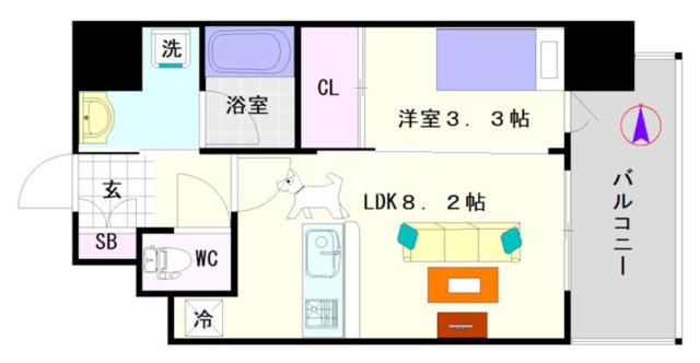 大阪市浪速区塩草(JR大阪環状線芦原橋駅)のマンション間取 大阪市浪速区塩草(JR大阪環状線芦原橋駅)のマンション間取