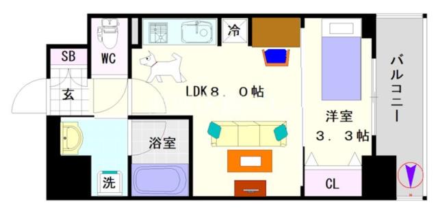 大阪市浪速区塩草(JR大阪環状線芦原橋駅)のマンション間取 大阪市浪速区塩草(JR大阪環状線芦原橋駅)のマンション間取