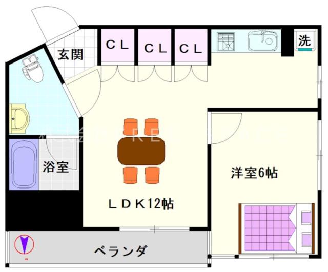 大阪市浪速区幸町(大阪メトロ千日前線桜川駅)のマンション間取 大阪市浪速区幸町(大阪メトロ千日前線桜川駅)のマンション間取