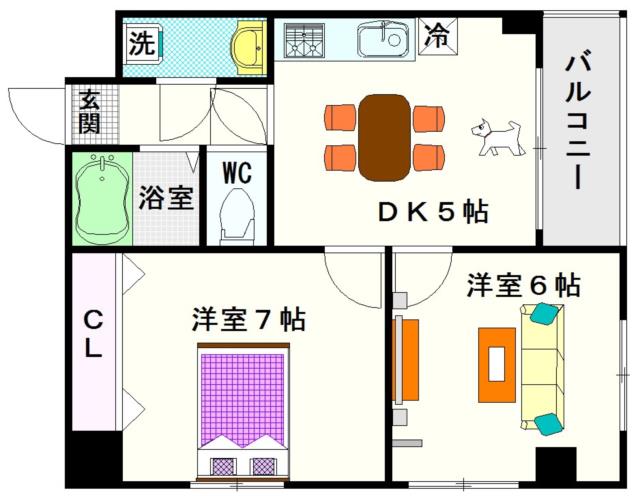 大阪市浪速区塩草(JR大阪環状線芦原橋駅)のマンション間取 大阪市浪速区塩草(JR大阪環状線芦原橋駅)のマンション間取
