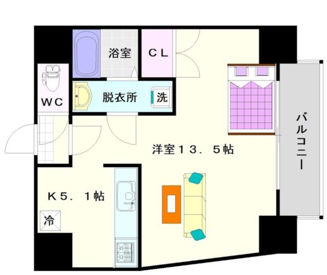 大阪市浪速区恵美須西(南海高野線今宮戎駅)のマンション間取 大阪市浪速区恵美須西(南海高野線今宮戎駅)のマンション間取